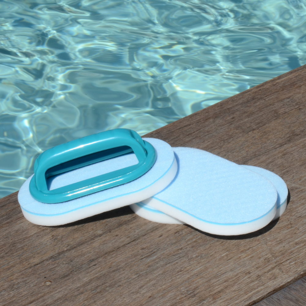 Bayrol Handbürste für die Wasserlinie mit 2 Ersatz-Pads