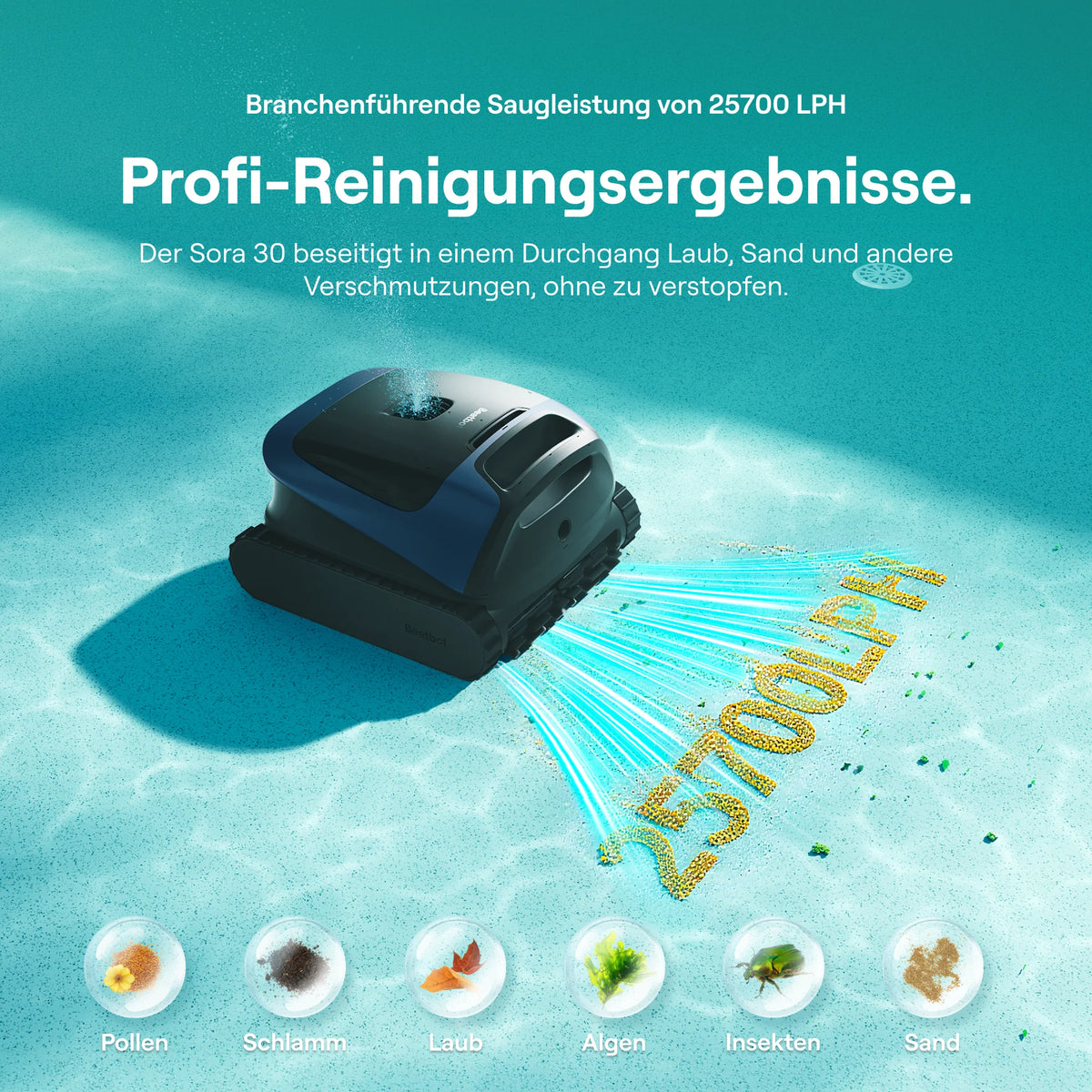 Beatbot Sora 30 Poolroboter für Boden, Wände und Wasserlinie kabellos