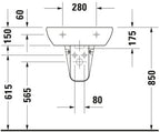 Duravit D-Code Keramik Waschtisch wandmontage