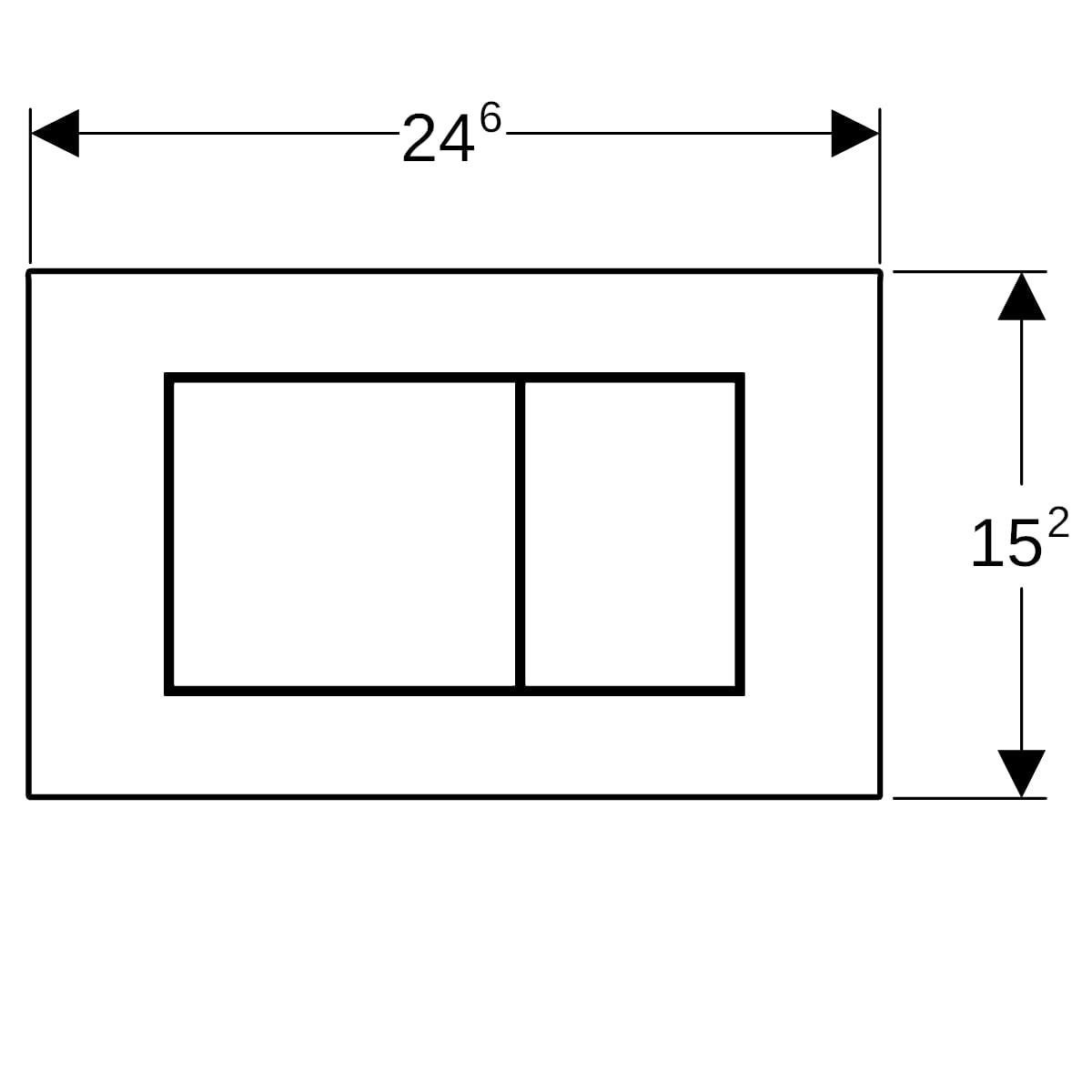 Geberit Betätigungsplatte SIGMA40 square für 2-Mengen Spülung