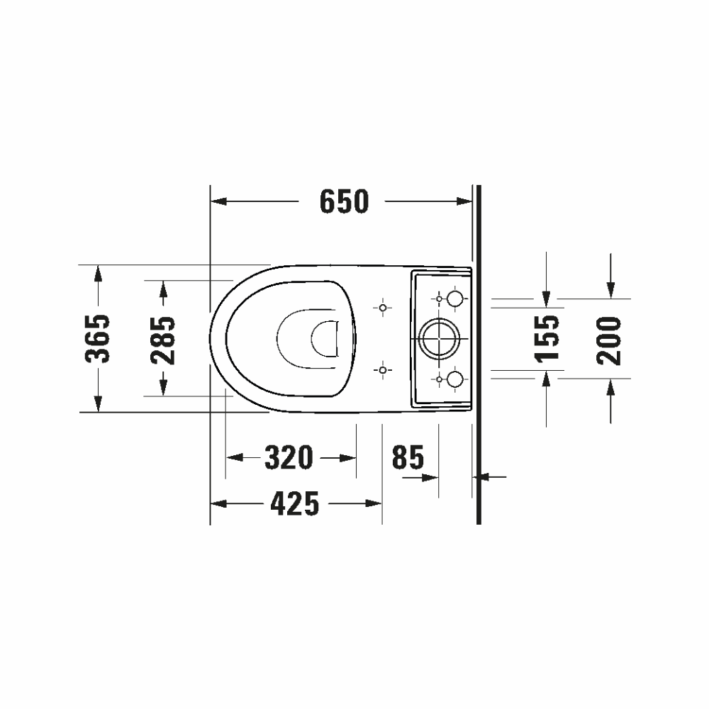 Duravit No.1 Stand-WC Kombination Tiefspüler spülrandlos für aufgesetzten Spülkasten