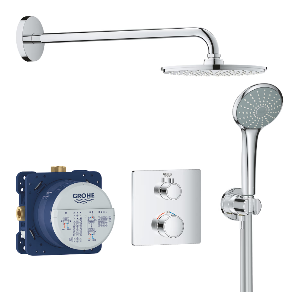Grohe Grohtherm UP-Duschsystem mit Rapido SmartBox & Rainshower Cosmopolitan 210