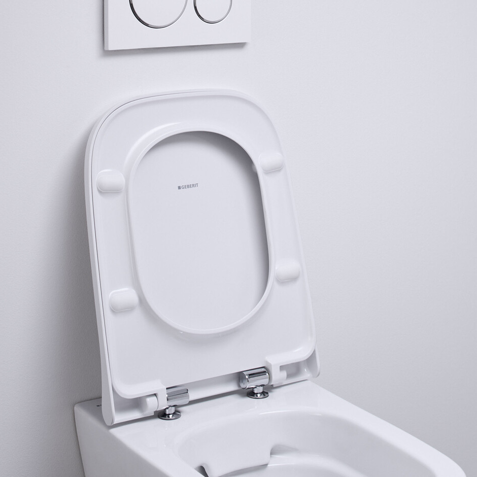 Geberit Smyle Square Wand-WC Tiefspüler rimfree mit Deckel