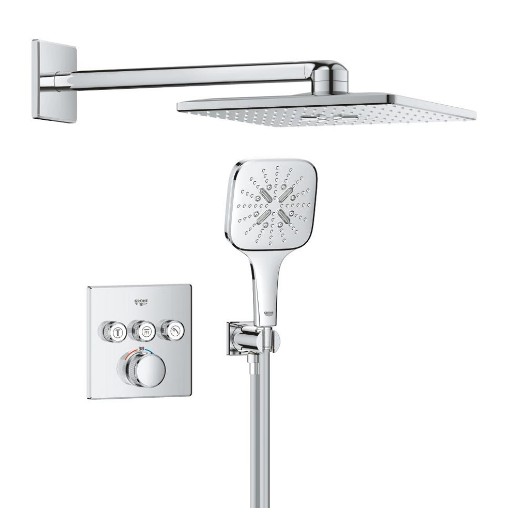 Grohe Grohtherm SmartControl UP-Duschsystem mit Rainshower SmartActive 310 Cube