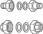 Wilo Verschaubungen aus Messing 1/2" x 1"
