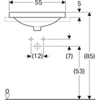 Geberit VariForm Einbau Waschtisch oval von oben