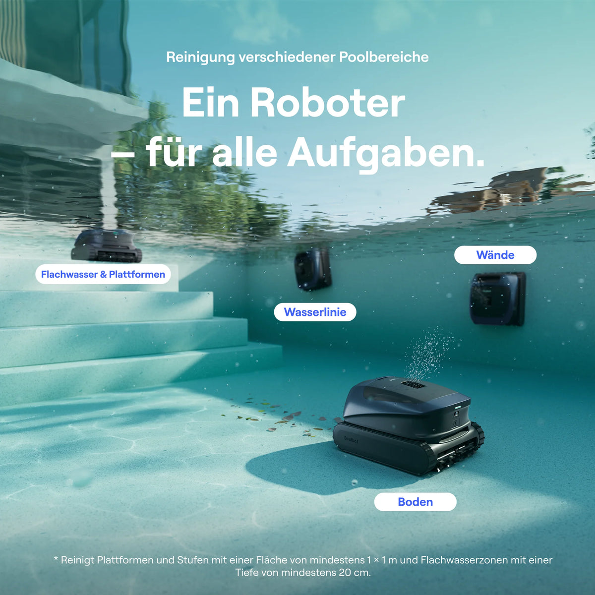 Beatbot Sora 30 Poolroboter für Boden, Wände und Wasserlinie kabellos