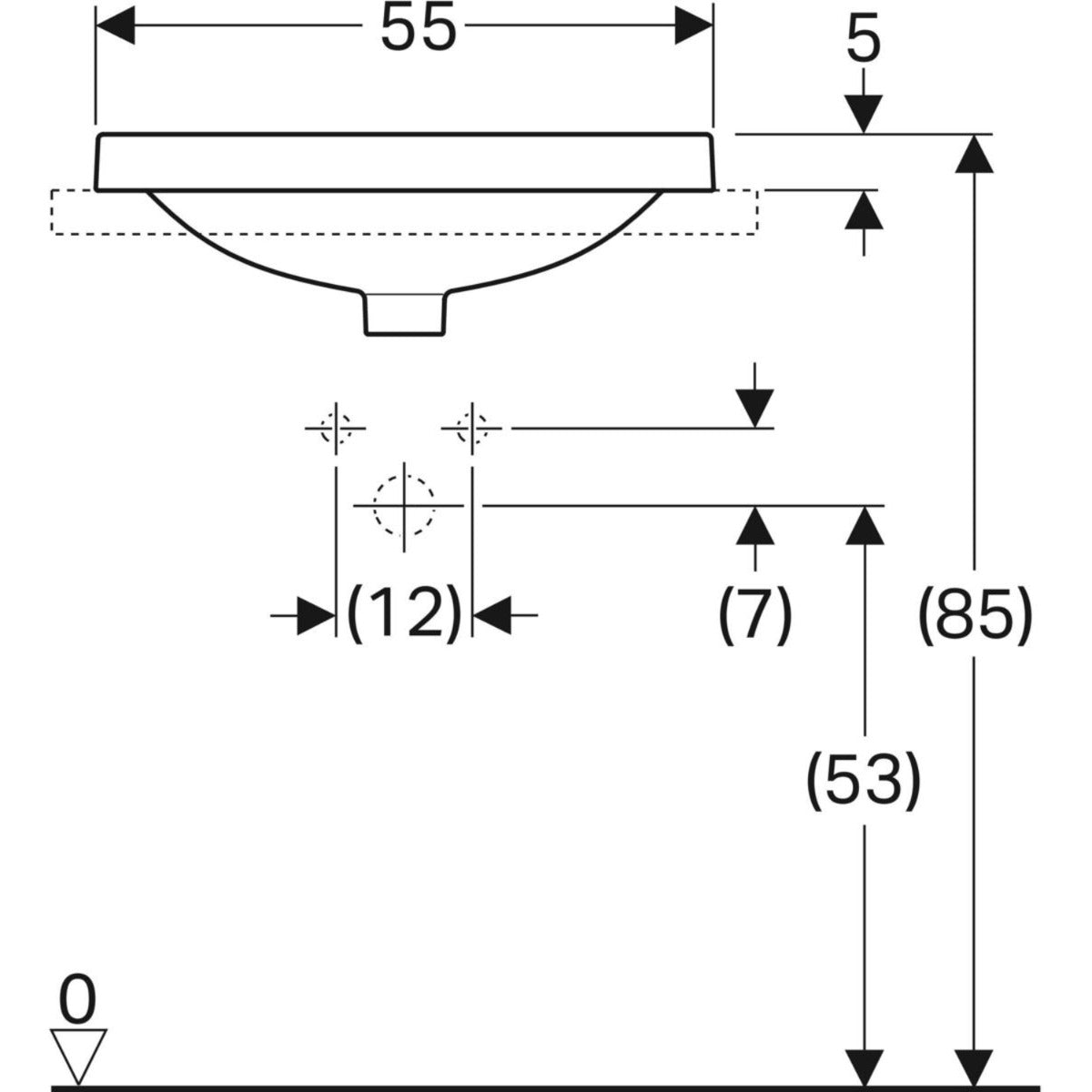 Geberit VariForm Einbau Waschtisch von oben