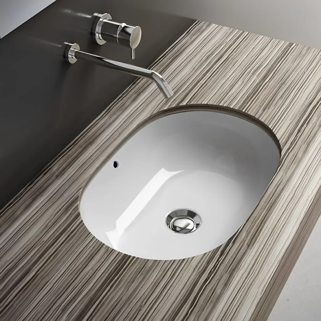 Geberit VariForm Einbau Waschtisch elliptisch von unten