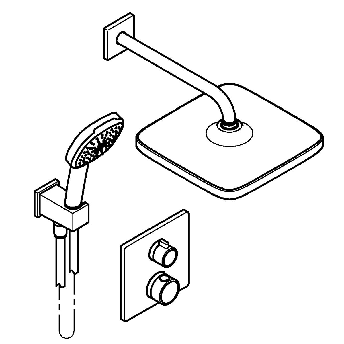 Grohe Grohtherm Duschsystem Unterputz mit Tempesta 250 Cube