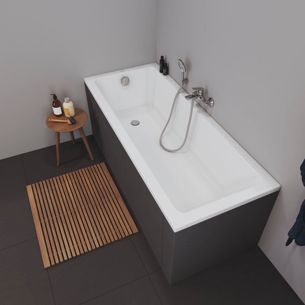 Duravit No.1 Rechteck-Badewanne mit 1 Rückenschräge
