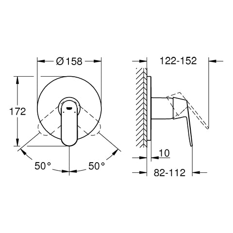 Grohe Eurosmart Cosmopolitan Brausebatterie für die Dusche