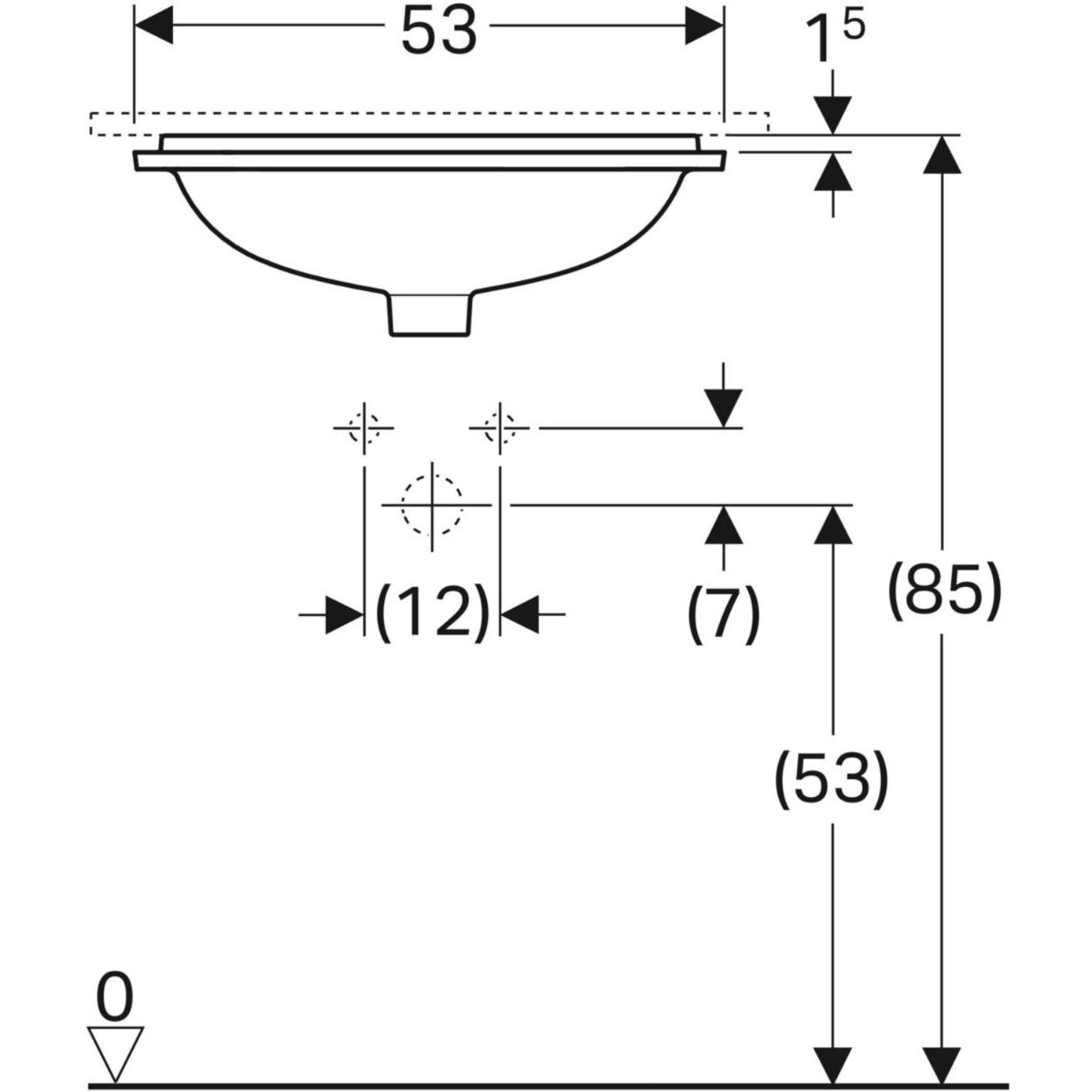 Geberit VariForm Einbau Waschtisch von unten