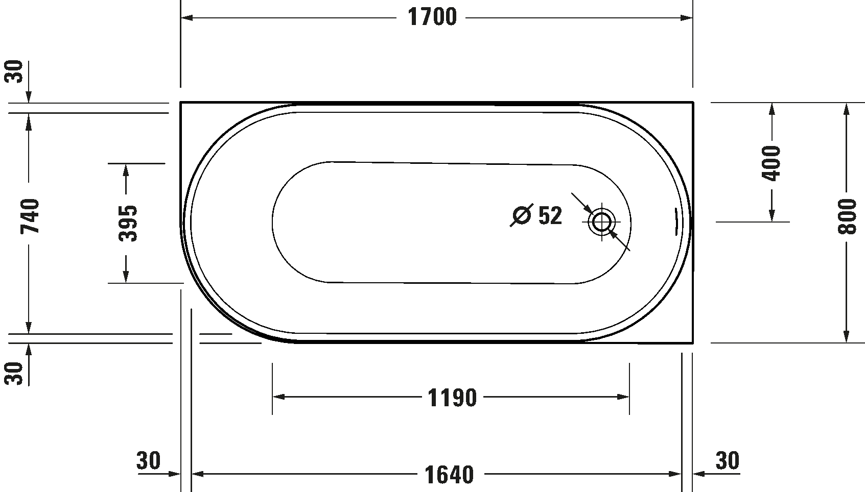 Duravit DuraSenja Eck-Badewanne mit Schürze