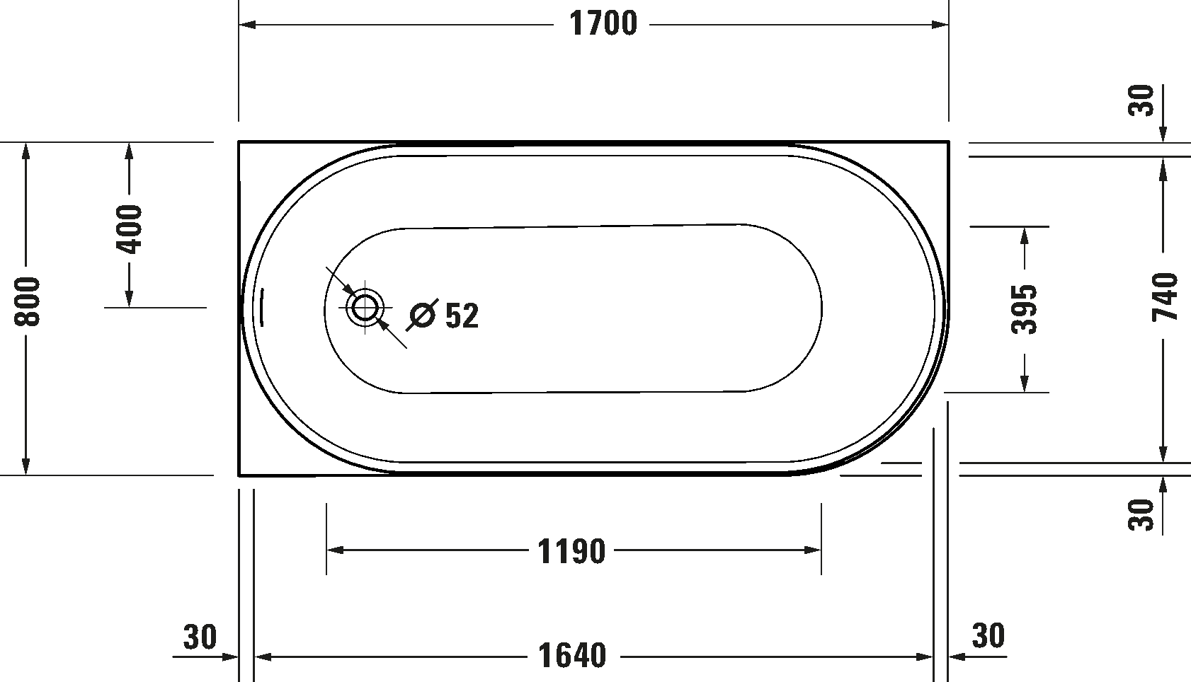 Duravit DuraSenja Eck-Badewanne mit Schürze