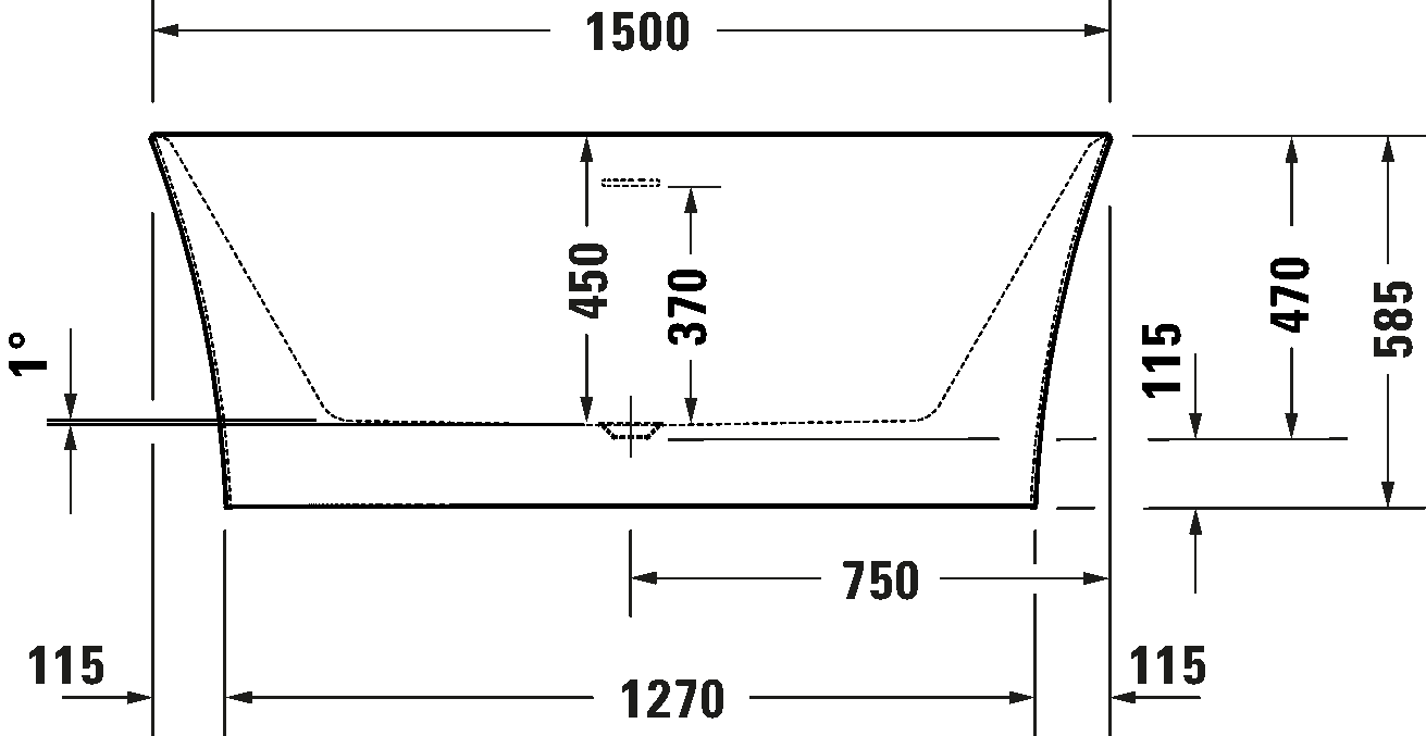 Duravit DuraSenja Vorwand Badewanne mit Schürze