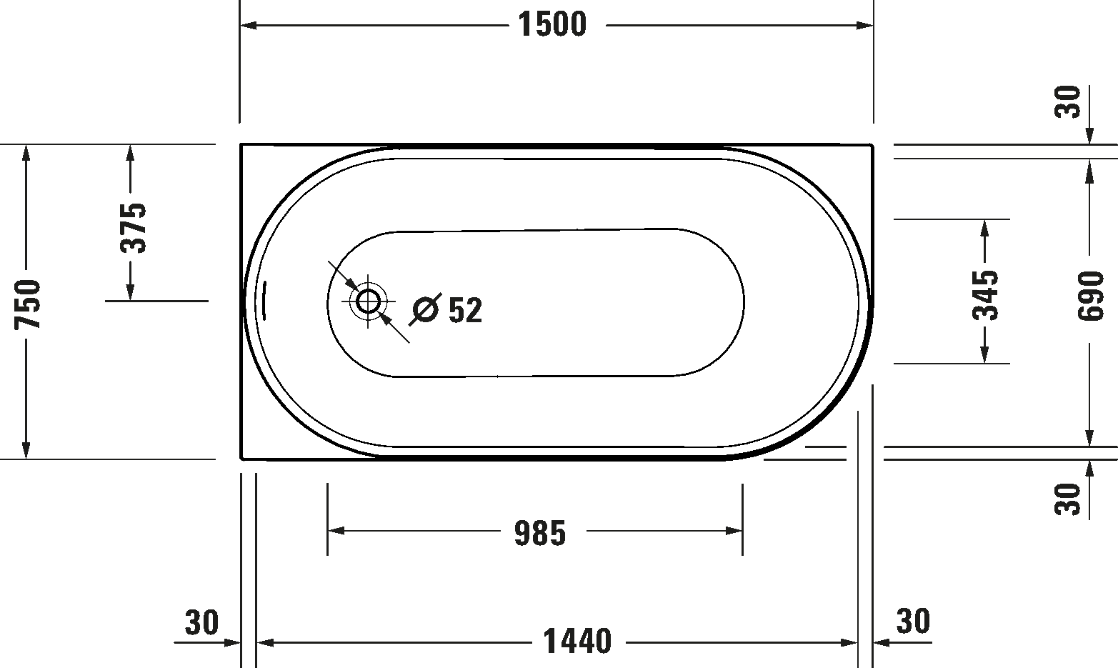 Duravit DuraSenja Eck-Badewanne mit Schürze