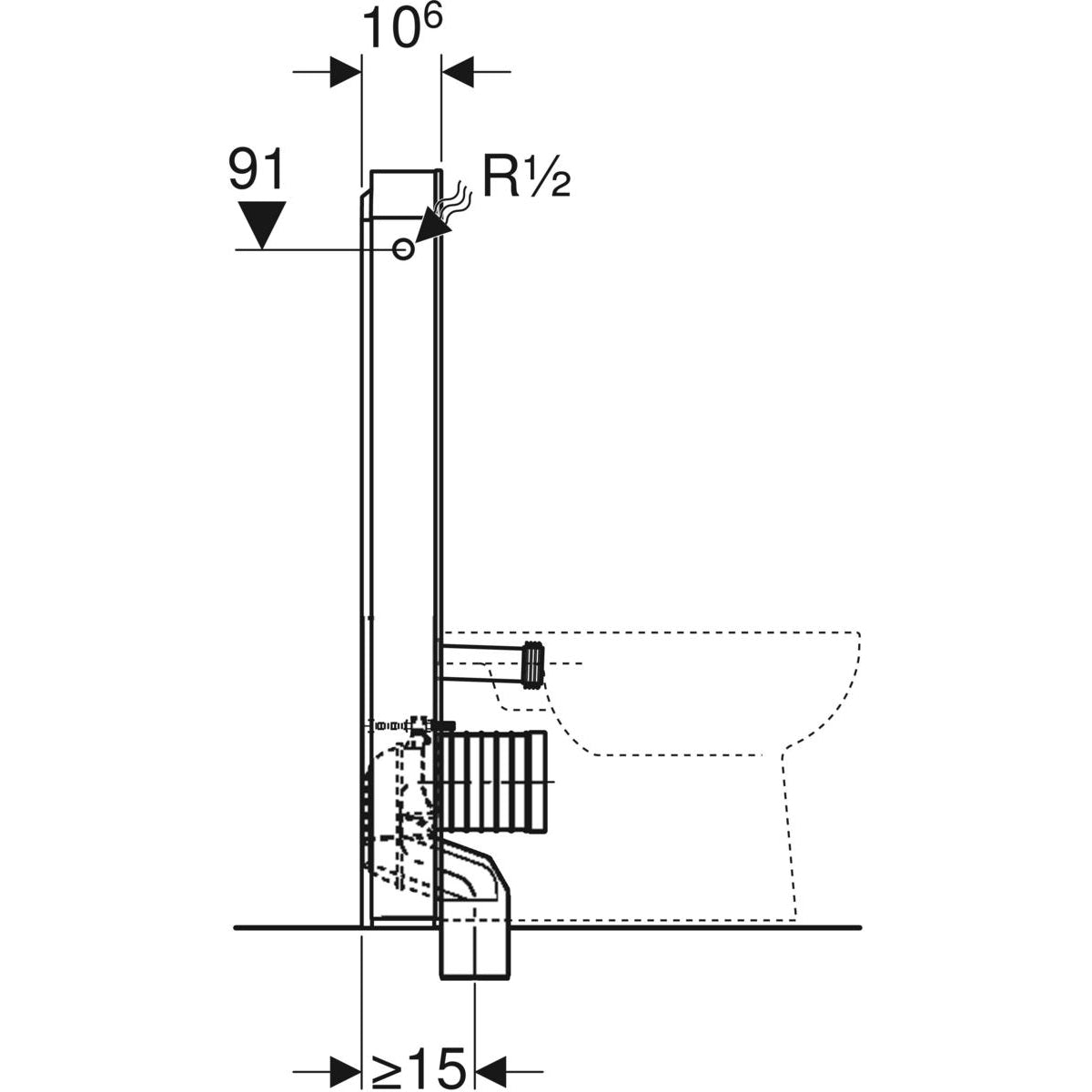 Geberit Monolith Sanitärmodul WC101 für Stand- und Dusch-WC