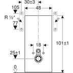 Geberit Monolith Sanitärmodul WC101 für Wand- und Dusch-WC