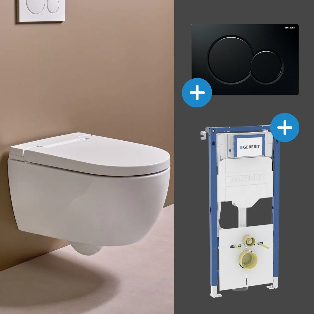 Komplett Set Geberit Alba Dusch-WC mit Duofix Montagemodul