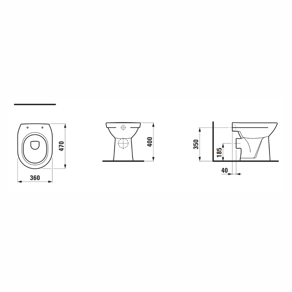 Laufen Pro Stand-WC Tiefspüler mit Spülrand waagrechter Abgang