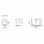 Laufen Pro Stand-WC Comfort Flachspüler mit Spülrand senkrechter Abgang