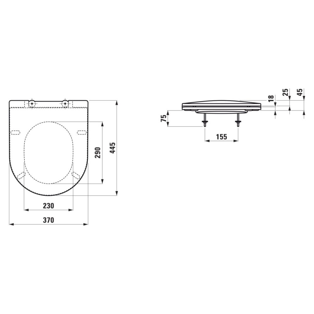 Laufen Pro WC-Sitz & Deckel Slim ohne Absenkautomatik für Hohlraumbefestigung