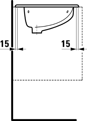 Laufen Indova Einbau Waschtisch von oben