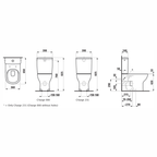 Laufen Lua Vario Stand-WC Kombination Tiefspüler spülrandlos für aufgesetzten Spülkasten