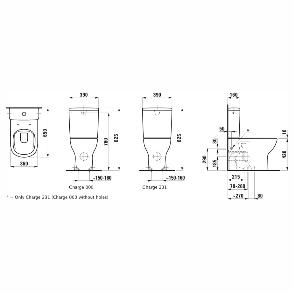 Laufen Lua Vario Stand-WC Kombination Tiefspüler spülrandlos für aufgesetzten Spülkasten