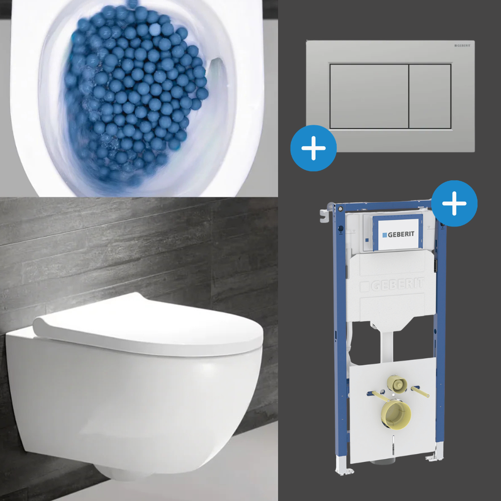 Komplett Set Geberit Acanto Wand-WC TurboFlush mit Duofix Montagemodul