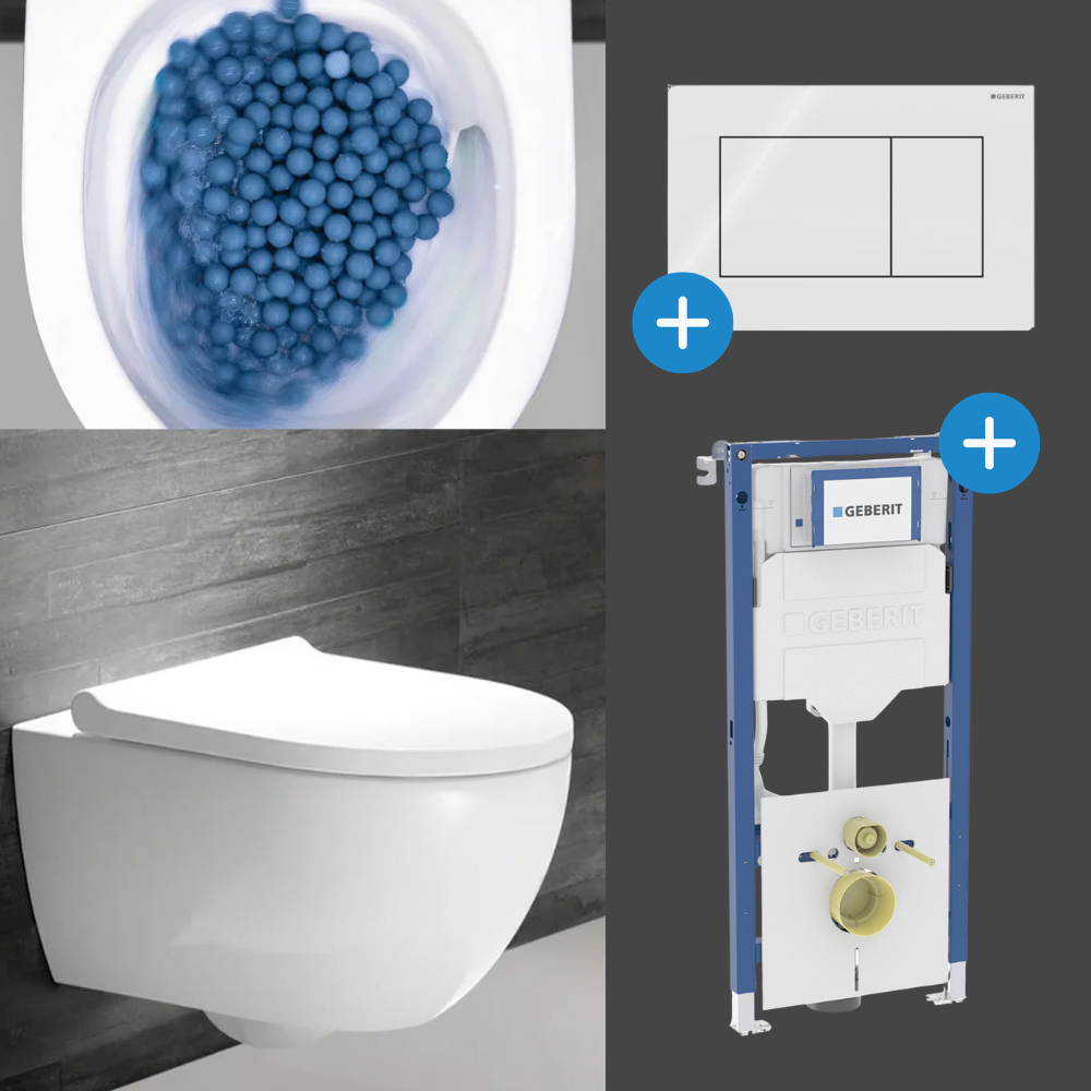 Komplett Set Geberit Acanto Wand-WC TurboFlush mit Duofix Montagemodul