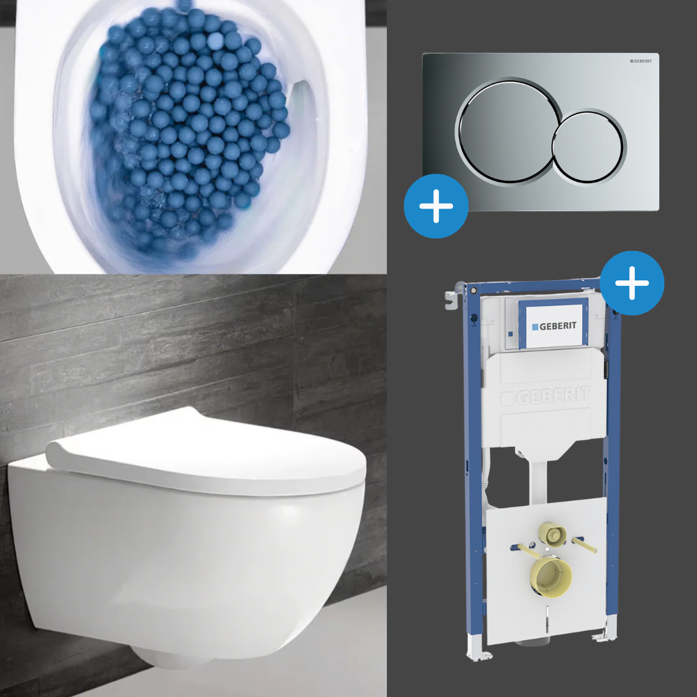 Komplett Set Geberit Acanto Wand-WC TurboFlush mit Duofix Montagemodul