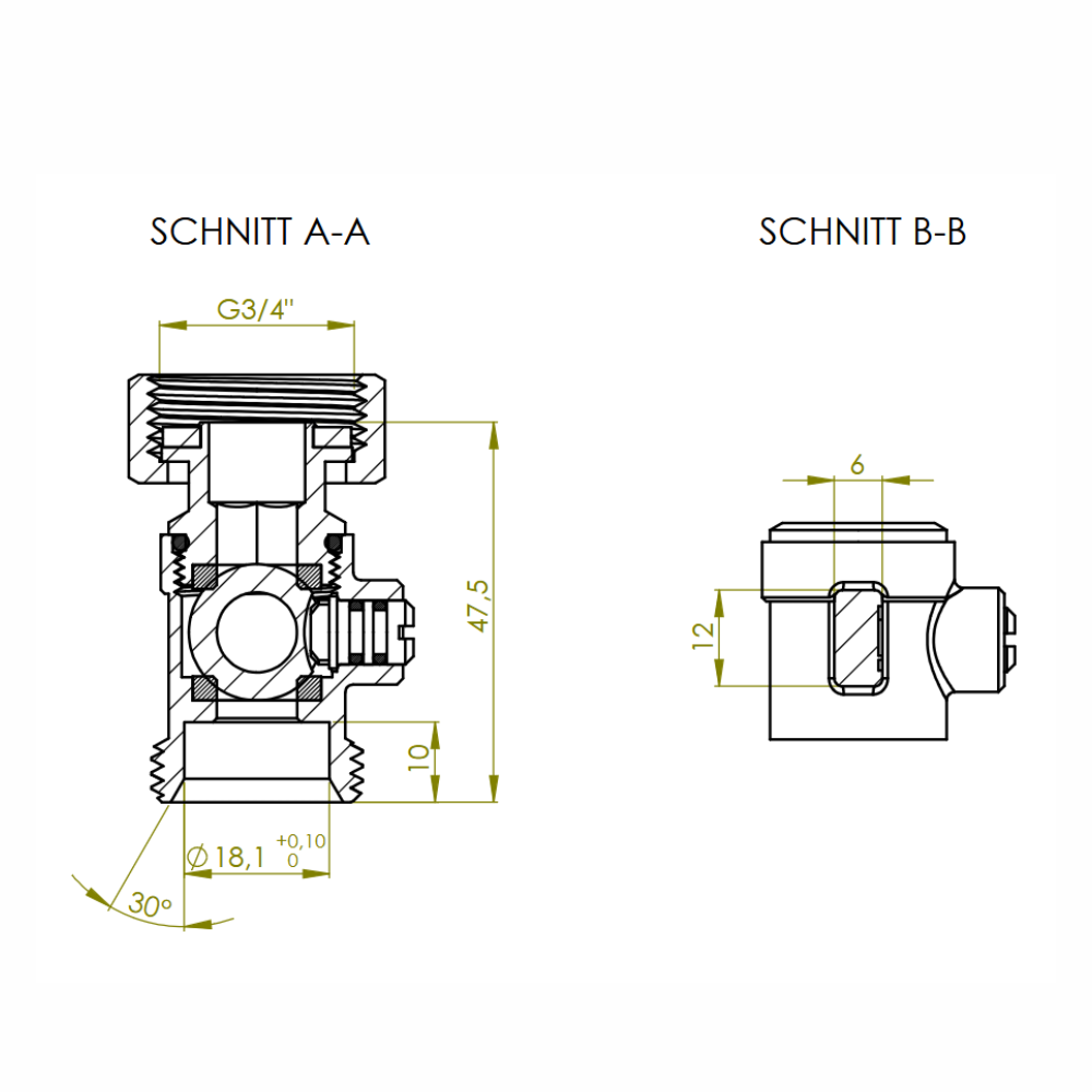 COSMO Zweirohr-Hahnblock 3/4" AG Konus lose DN 20 Durchgang