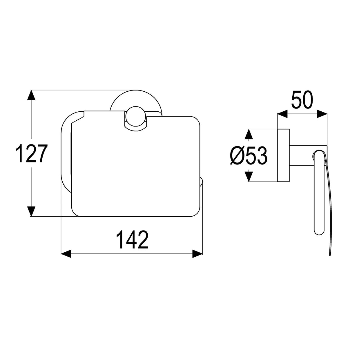 ALVA Una Toilettenpapierhalter mit Bügel und Deckel