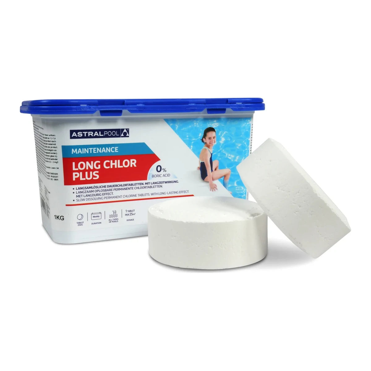 Astral Pool Long Chlor Plus KS-Dose 1kg Chlortabletten langsamlöslich