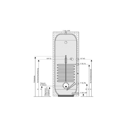 Austria Email Standspeicher 300 Liter mit 1 Register