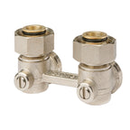 COSMO Zweirohr-Hahnblock 3/4" AG Konus lose DN 20 Eckform