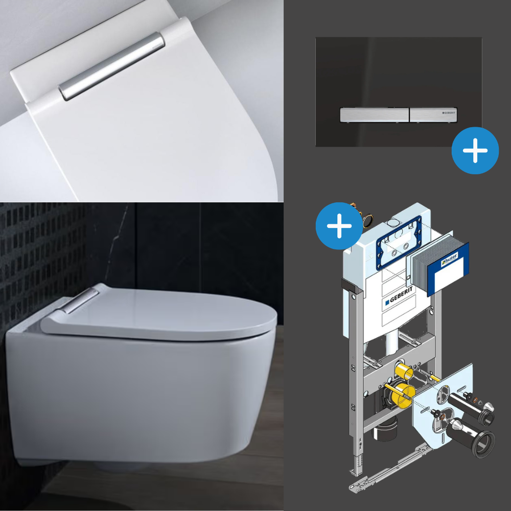 Komplett Set Geberit One Wand-WC TurboFlush mit Huter Montagemodul