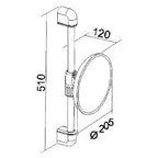 ALVA Varia Kosmetikspiegel 2.5-fach unbeleuchtet Ø20,5cm Gleitstange