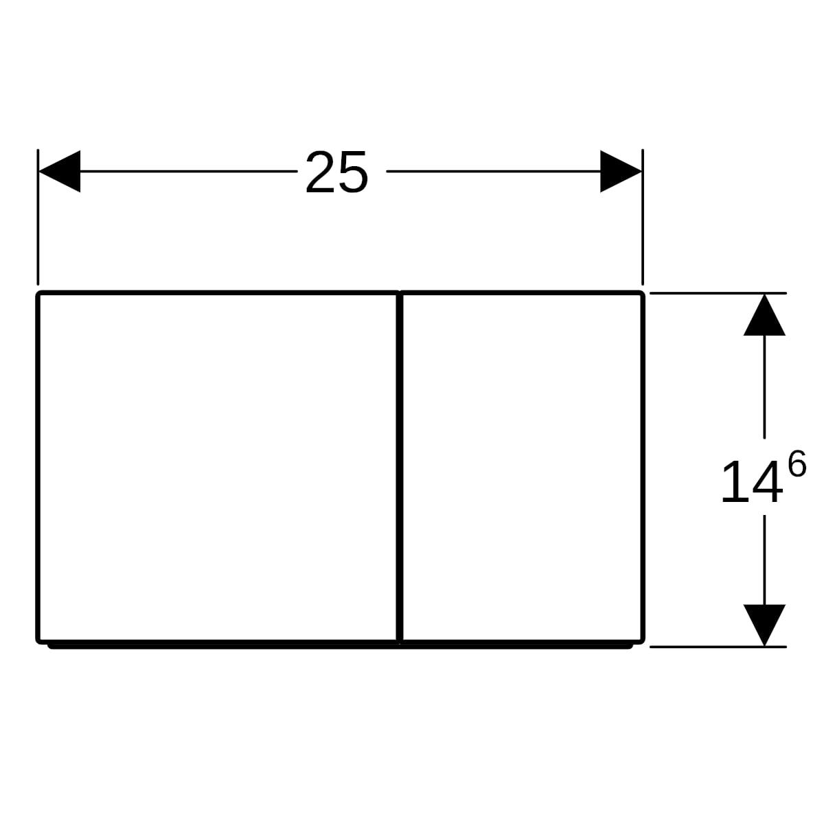 Geberit Betätigungsplatte SIGMA70 square für 2-Mengen Spülung