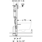 Komplett Set Geberit Acanto Wand-WC TurboFlush mit Duofix Montagemodul
