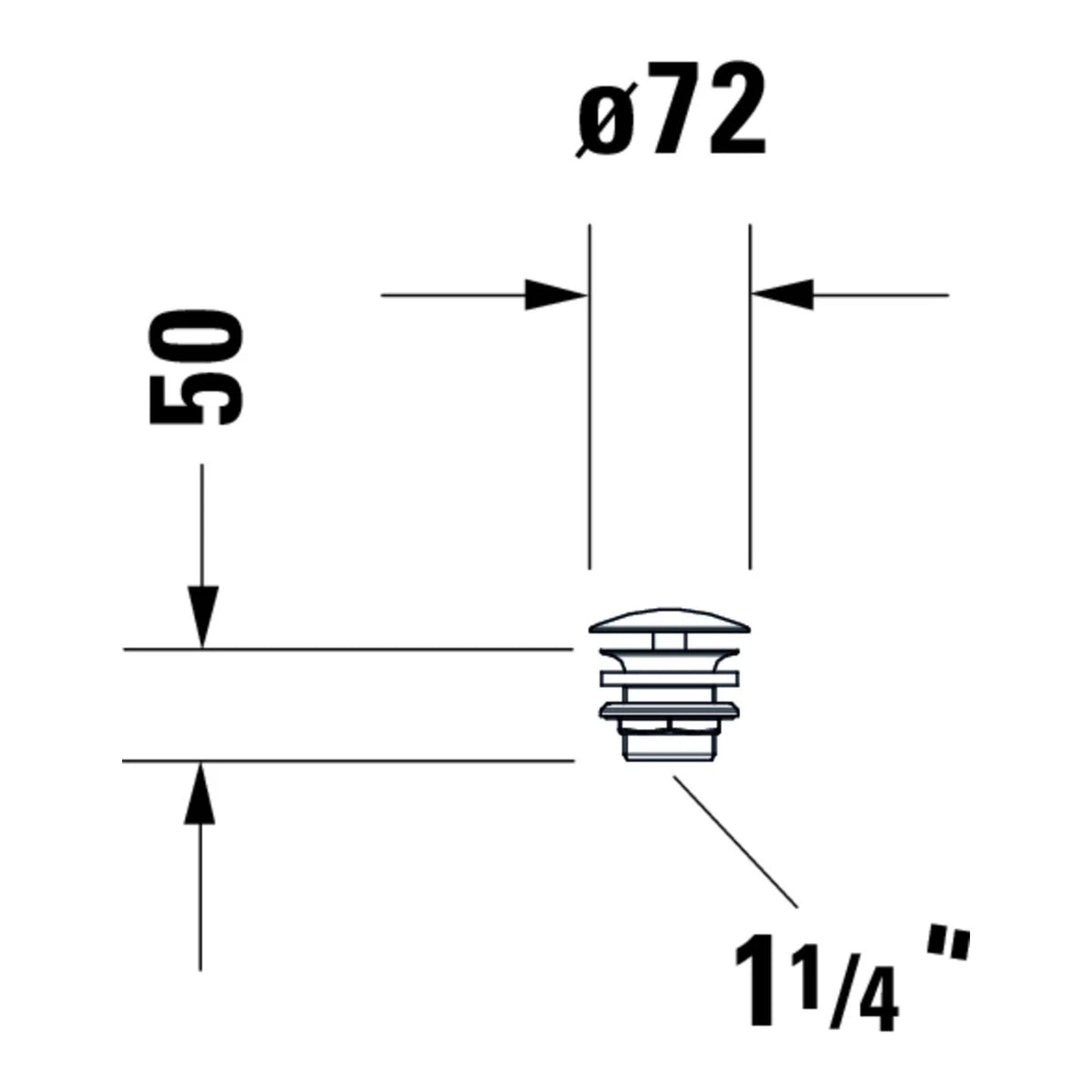 Duravit Ablaufventil 5/4" Click-Ventil für Waschtische