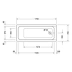 Duravit D-Code Badewanne mit 1 Rückenschräge