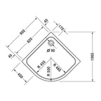 Duravit D-Code Viertelkreis-Duschwanne mit Eckablauf