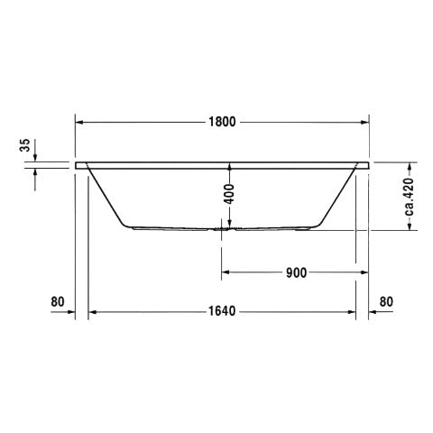 Duravit D-Code Badewanne mit 2 Rückenschrägen