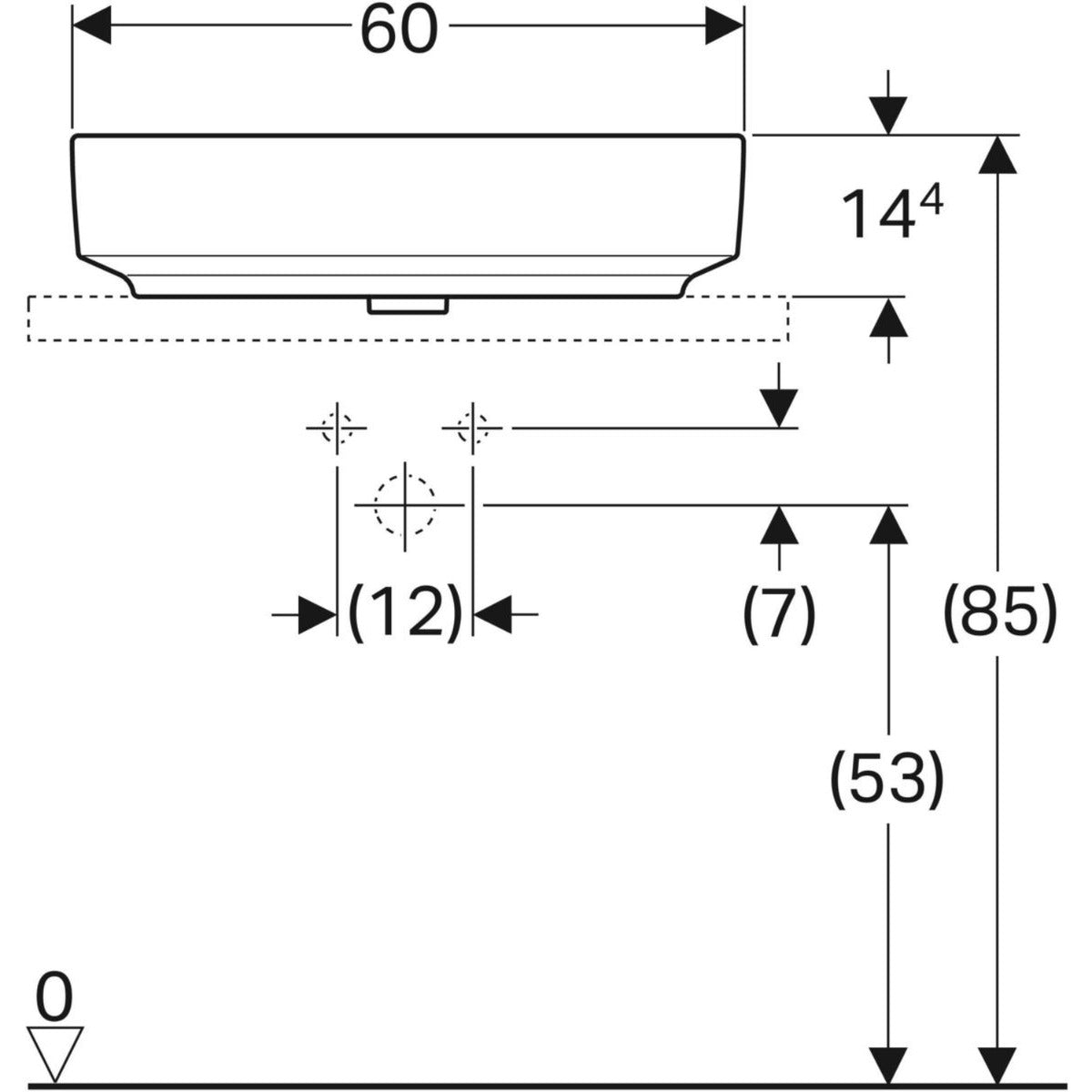 Geberit VariForm Waschtischschale unterbaufähig