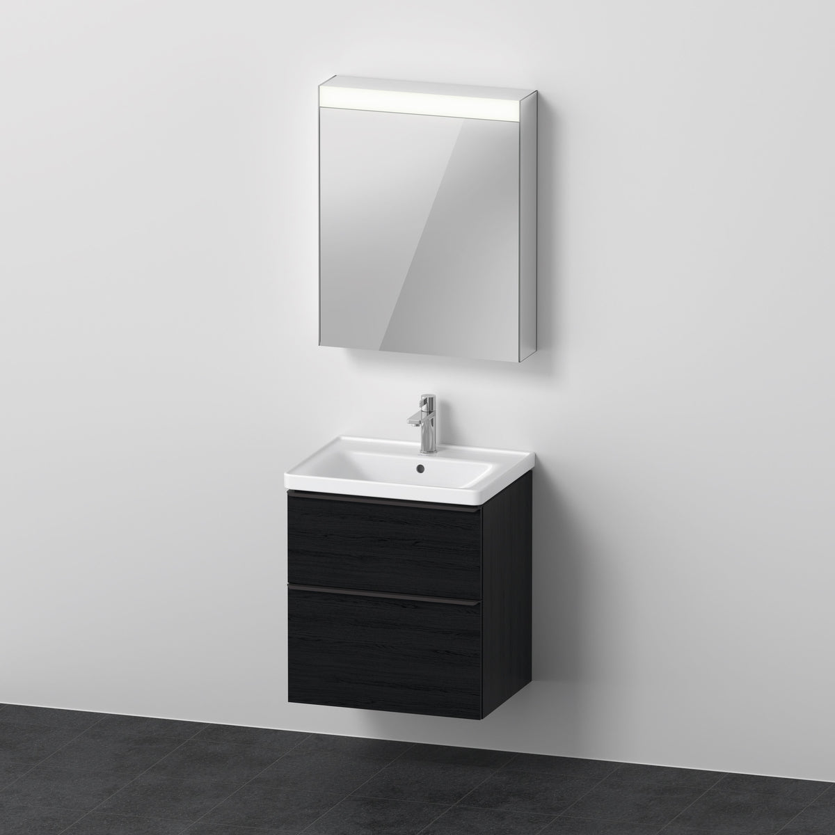 Duravit D-Neo Waschtisch mit Unterbau und LED-Spiegelschrank