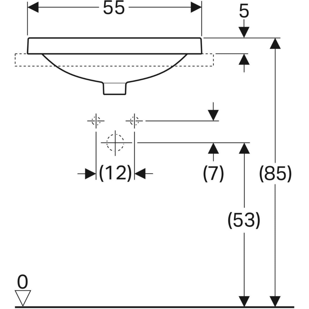 Geberit VariForm Einbau Waschtisch von oben
