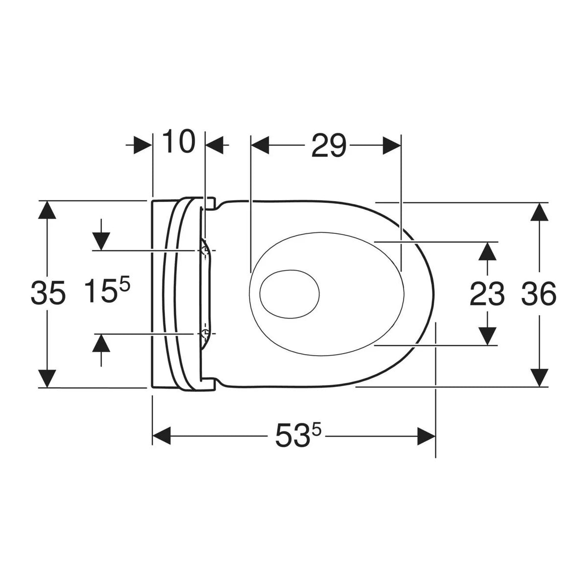 Geberit Acanto Wand-WC TurboFlush Tiefspüler spülrandlos mit Deckel